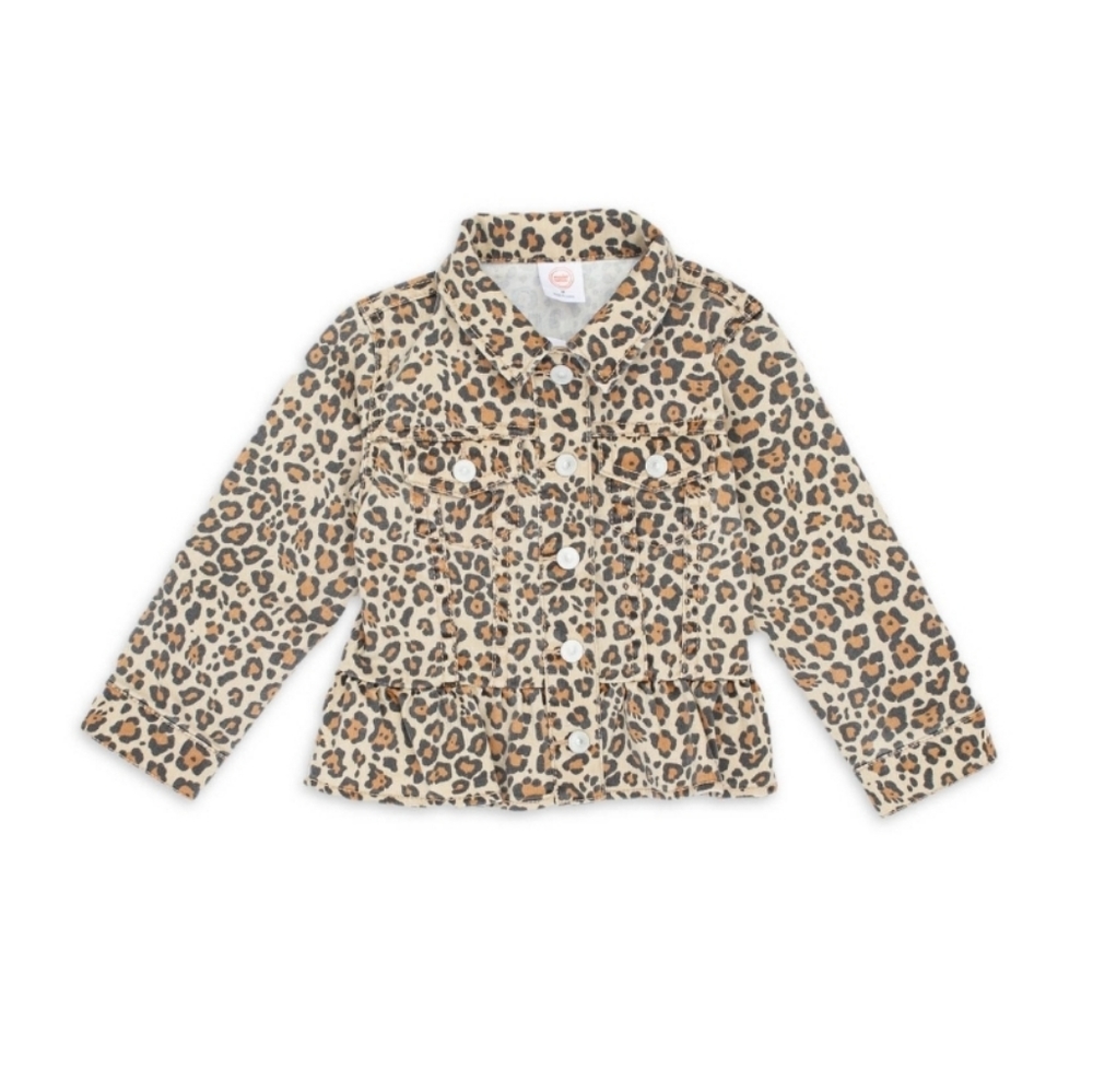 18m Girls Leopard print jean jacket